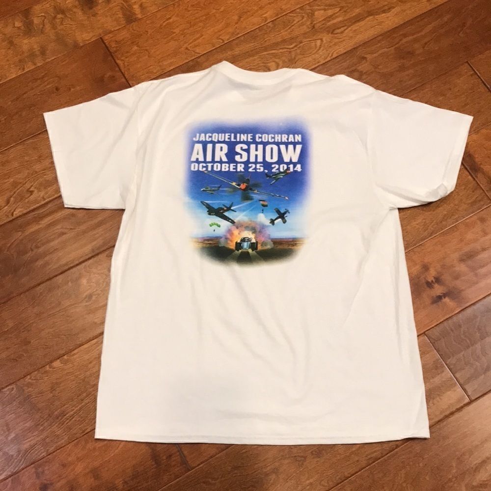 2014 Jaqueline Cochran Air Show Graphic White Tee size XL